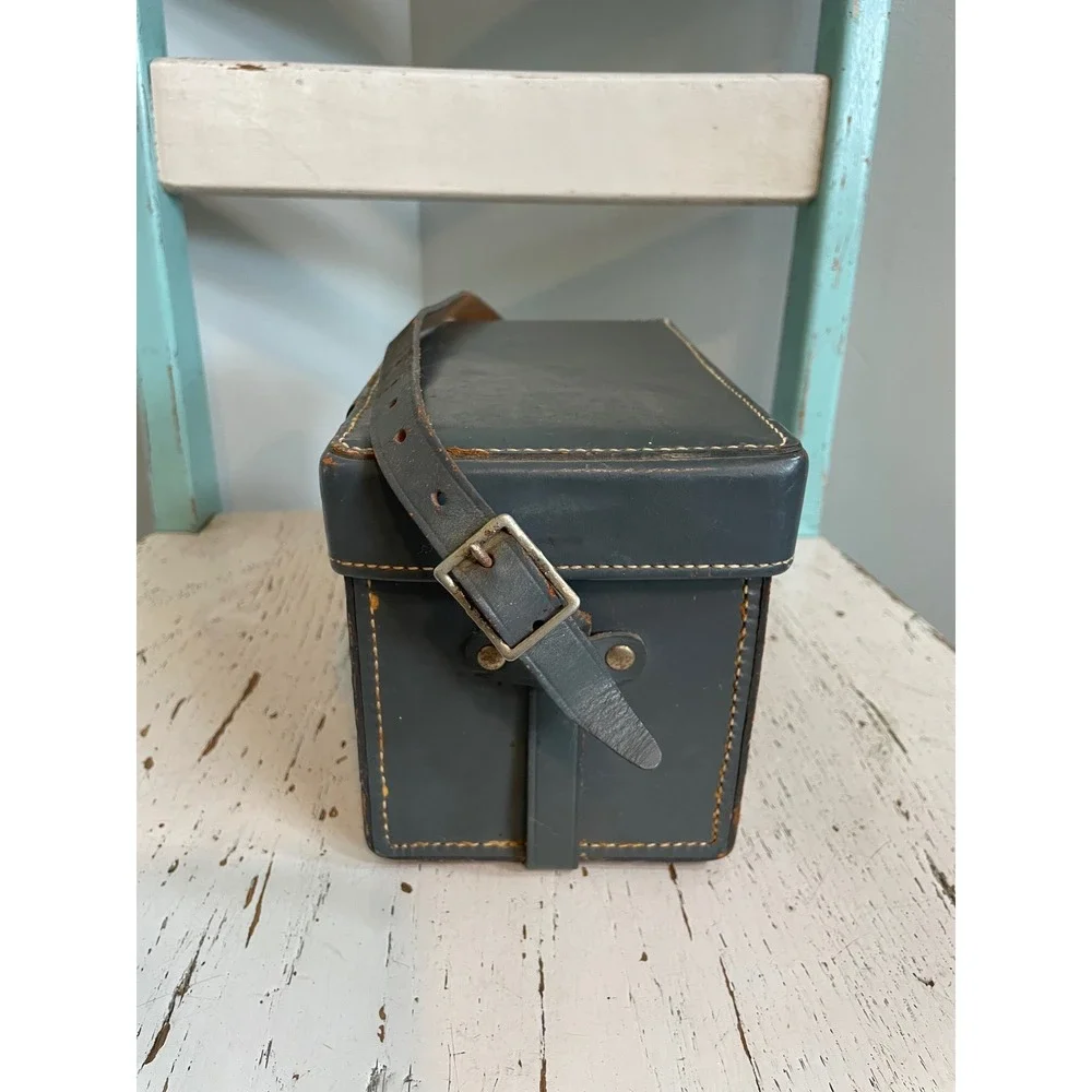 Vintage Keystone Camera Case Gray Hard Shell Carrying Bag with Strap 8